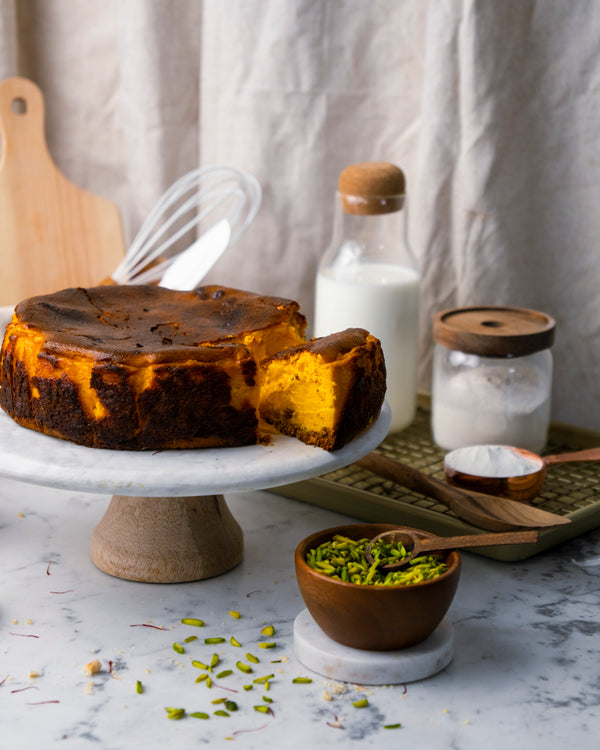 Saffron Baked Cheesecake