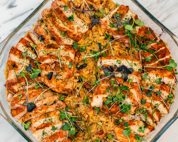 Orzo with Cayenne Chicken